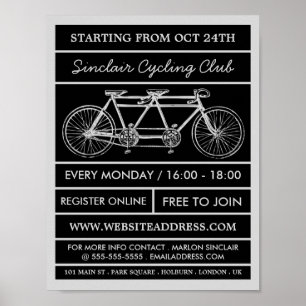 Tandem Fiets, Fietsclub Adverteren Poster