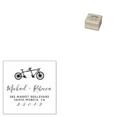 Tandem Fiets Handgeschreven Namen Retouradres Rubberstempel (Gestempeld)