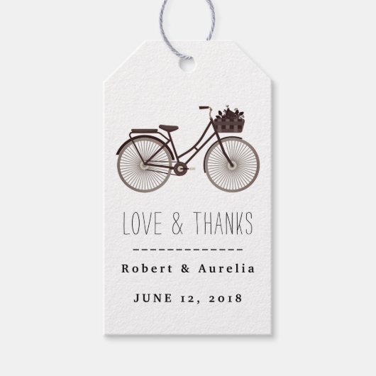 Tandem Fiets Huwelijk Cadeaulabel (Voorkant)
