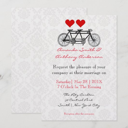 Tandem-fiets Kaart (Voorkant / Achterkant)