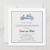 Tandem fiets koppel bruiloft douche uitnodiging (Voorkant)