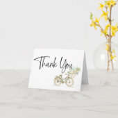 Tandem Fiets met Bloemen Dankjewel Kaart (Gele Bloem)