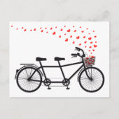 tandem fiets met rood hart briefkaart (Voorkant)