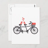 tandem fiets met schattige liefdesvogels briefkaart (Voorkant / Achterkant)