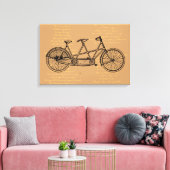 Tandem fiets met tekst naar "Daisy Bell" Canvas Afdruk (Insitu (Woonkamer))