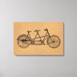 Tandem fiets met tekst naar "Daisy Bell" Canvas Afdruk