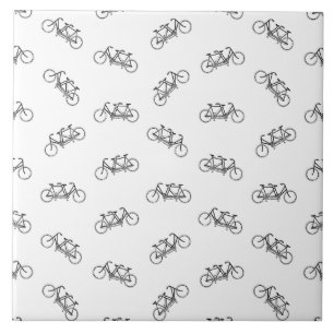  tandem-fiets met twee zetels - KLANTKLEUR Tegeltje