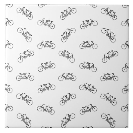 tandem-fiets met twee zetels - KLANTKLEUR Tegeltje (Voorkant)