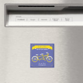 Tandem Fiets Modern Bruiloft Paarse Save the Date Magneet (Insitu (Vaatwasser))