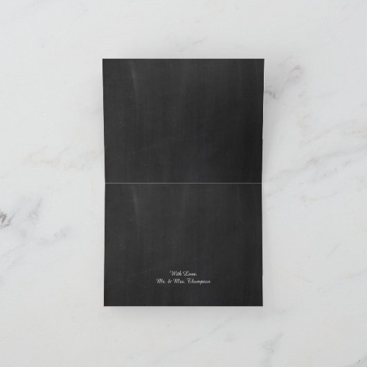 Tandem-fiets op Chalkboard Weddenschap Bedankkaart (Binnen)