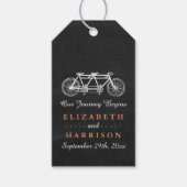 Tandem fiets op Chalkboard Weddenschap Cadeaulabel (Voorkant)
