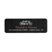 Tandem-fiets op Chalkboard Weddenschap Etiket (Voorkant)