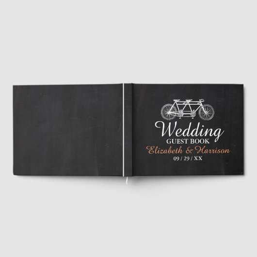 Tandem-fiets op Chalkboard Weddenschap Gastenboek (Volledig)
