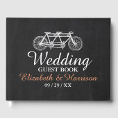 Tandem-fiets op Chalkboard Weddenschap Gastenboek (Voorkant)