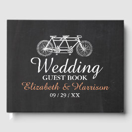 Tandem-fiets op Chalkboard Weddenschap Gastenboek