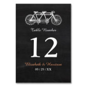 Tandem-fiets op Chalkboard Weddenschap Kaart (Voorkant)