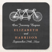 Tandem-fiets op Chalkboard Weddenschap Kartonnen Onderzetters (Voorkant)