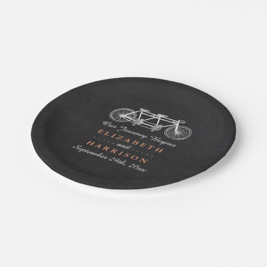 Tandem-fiets op Chalkboard Weddenschap Papieren Bordje (Gekanteld)