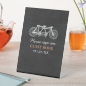 Tandem-fiets op Chalkboard Weddenschap Reclamebord Met Voetstuk (Insitu)
