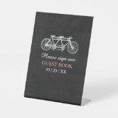 Tandem-fiets op Chalkboard Weddenschap Reclamebord Met Voetstuk (Voorkant)
