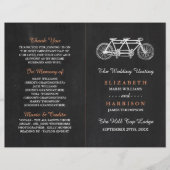 Tandem-fiets op Chalkboard Wedding Program (Voorkant)