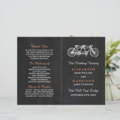 Tandem-fiets op Chalkboard Wedding Program (Staand voorkant)