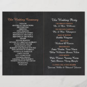 Tandem-fiets op Chalkboard Wedding Program (Achterkant)