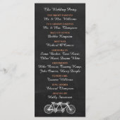 Tandem-fiets op Chalkboard Wedding Program Programmakaart (Achterkant)