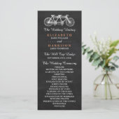 Tandem-fiets op Chalkboard Wedding Program Programmakaart (Staand voorkant)