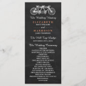 Tandem-fiets op Chalkboard Wedding Program Programmakaart (Voorkant)