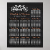 Tandem fiets op het bord van de bruiloft poster (Voorkant)