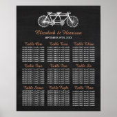 Tandem fiets op het bord van de bruiloft poster (Voorkant)