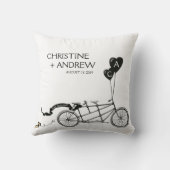 Tandem Fiets Romantisch Casual Huwelijk Custom Gif Kussen (Achterkant)