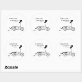 Tandem Fiets Romantisch Casual Huwelijk Custom Ronde Sticker (Vel)
