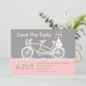 Tandem Fiets Save The Date Aankondiging (Staand voorkant)