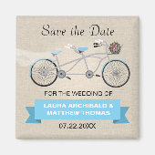 Tandem Fiets Sla de datum op Magneet (Voorkant)