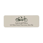 Tandem Fiets Taupe Retouradres labels (Voorkant)