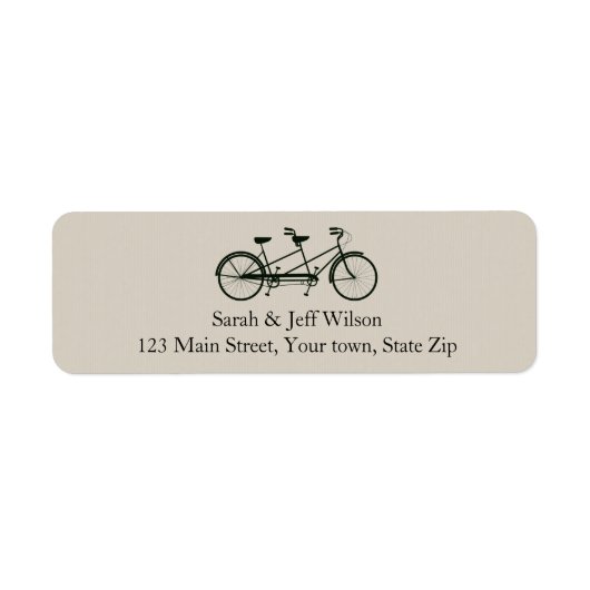 Tandem Fiets Taupe Retouradres labels (Voorkant)