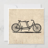 Tandem Fiets Twee Personen Fiets Antieke Fiets Kaart (Achterkant)