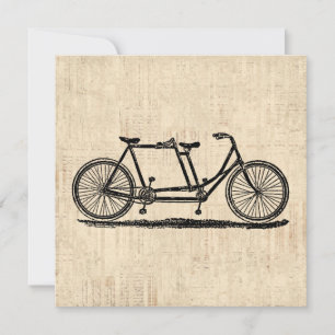 Tandem Fiets Twee Persoons Fiets Antieke Fiets Kaart
