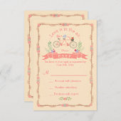 Tandem Fiets, Vogels en Banner Trouw RSVP (Voorkant / Achterkant)