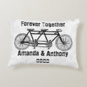 Tandem fiets, voor altijd samen, LOVE en COUPLE Decoratief Kussen (Achterkant)