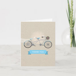 Tandem Fietsbruiloft Dank u Bedankkaart