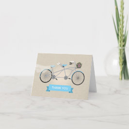 Tandem Fietsbruiloft Dank u Bedankkaart