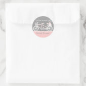 Tandem Fietsbruiloft Douche Sticker (Tas)