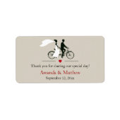 Tandem Fietsbruiloft Favor Labels (Voorkant)