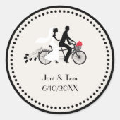 Tandem Fietsbruiloft Sticker (Voorkant)