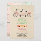 Tandem fietsdouche uitnodiging (Voorkant / Achterkant)