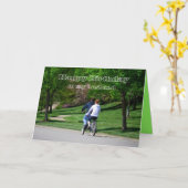 Tandem Fietsman Happy Birthday Kaart (Gele Bloem)