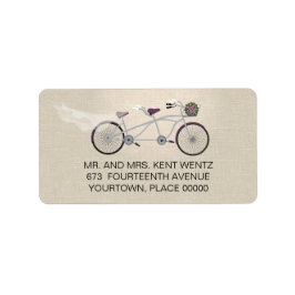 Tandem Fietspruim Bruiloft Retouradres Etiket